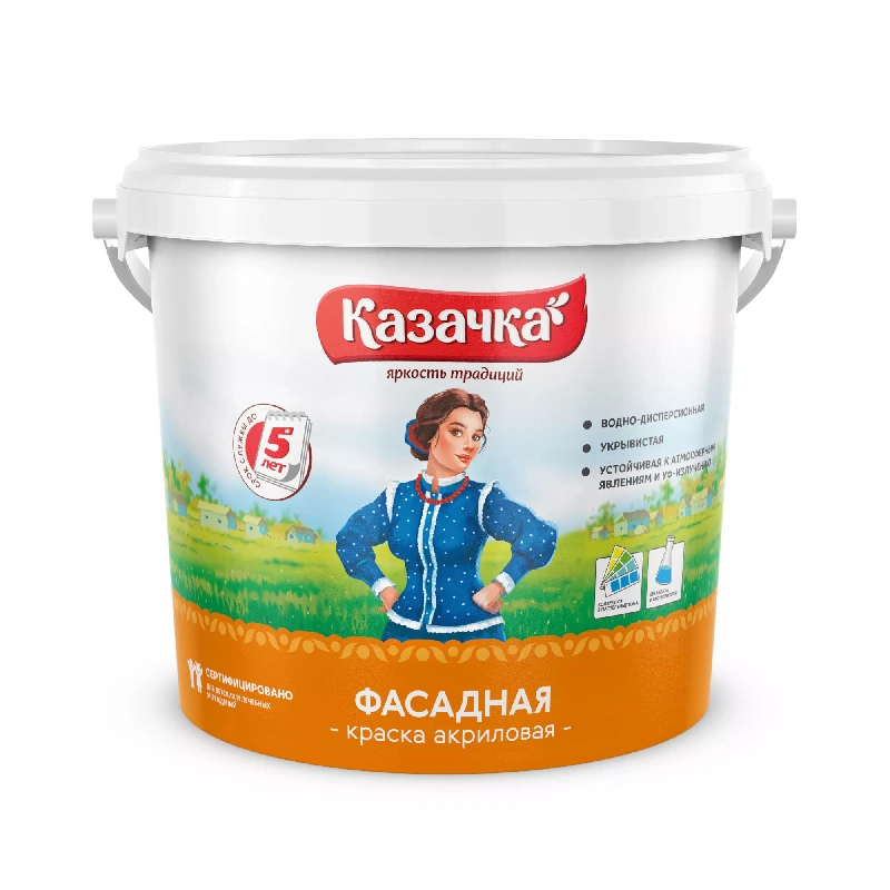Краска Фасадная (F20) "Казачка" (4,5 кг)