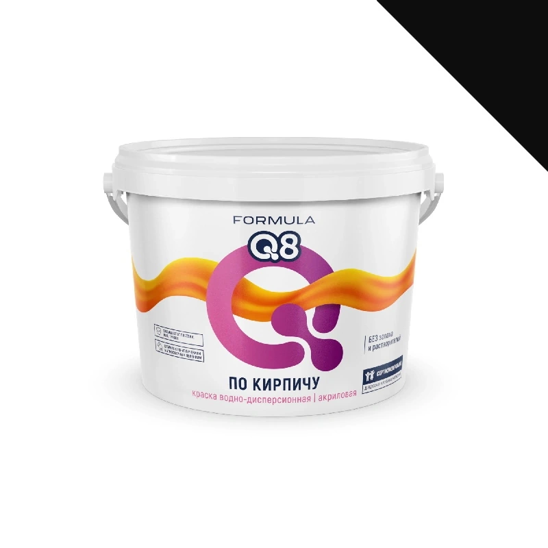 Краска по кирпичу Фасадная "Formula Q8" Черная (2,4 кг)