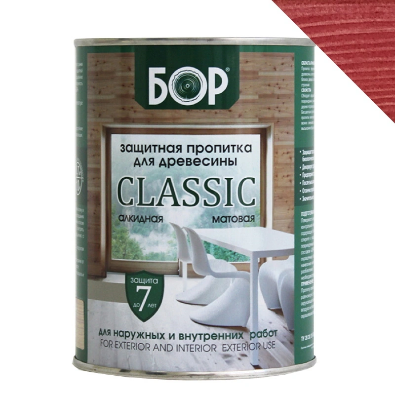 Защитная пропитка для древесины «CLASSIC» Красное дерево "Бор" (0,7 кг)