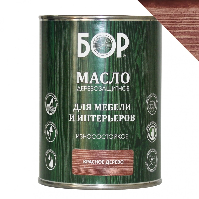 Масло деревозащитное для мебели и интерьеров Красное Дерево "Бор" (0,64 кг)