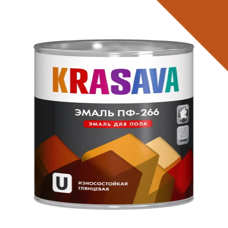 Эмаль ПФ-266 Желто-коричневая "Krasava" (2.7 кг)