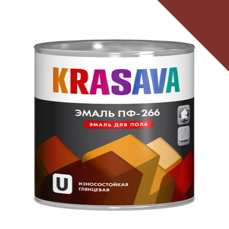 Эмаль ПФ-266 Красно-коричневая "Krasava" (2,7 кг)