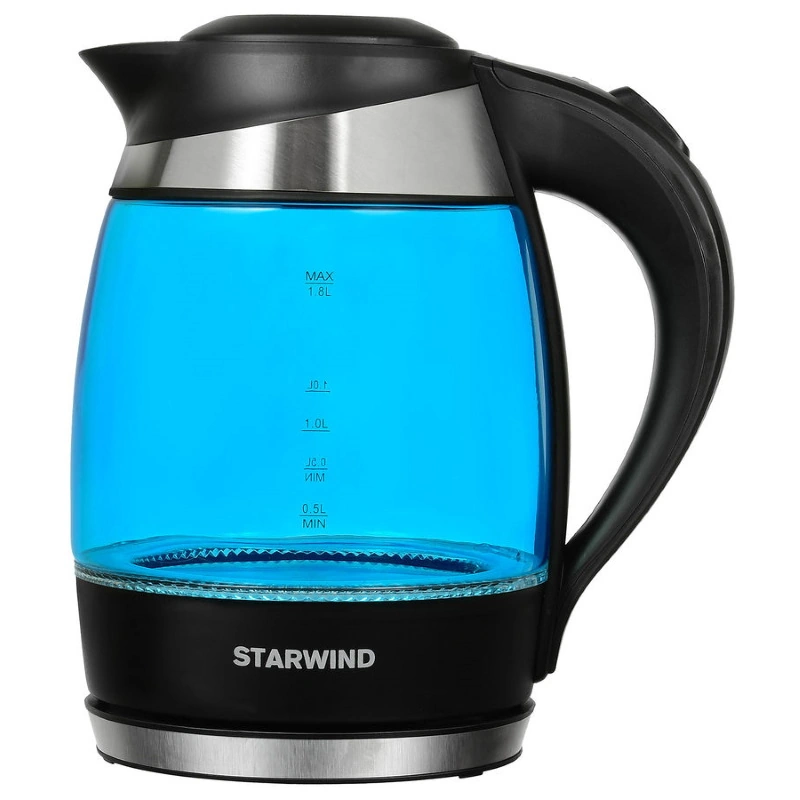 Чайник электрический, Синий с чёрным "StarWind" (2200 Вт, 1.8 л)